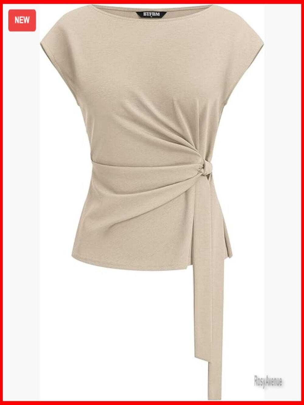 Cap Sleeve Tie Front Blouse Relaxed Fit Work Top Lightweight